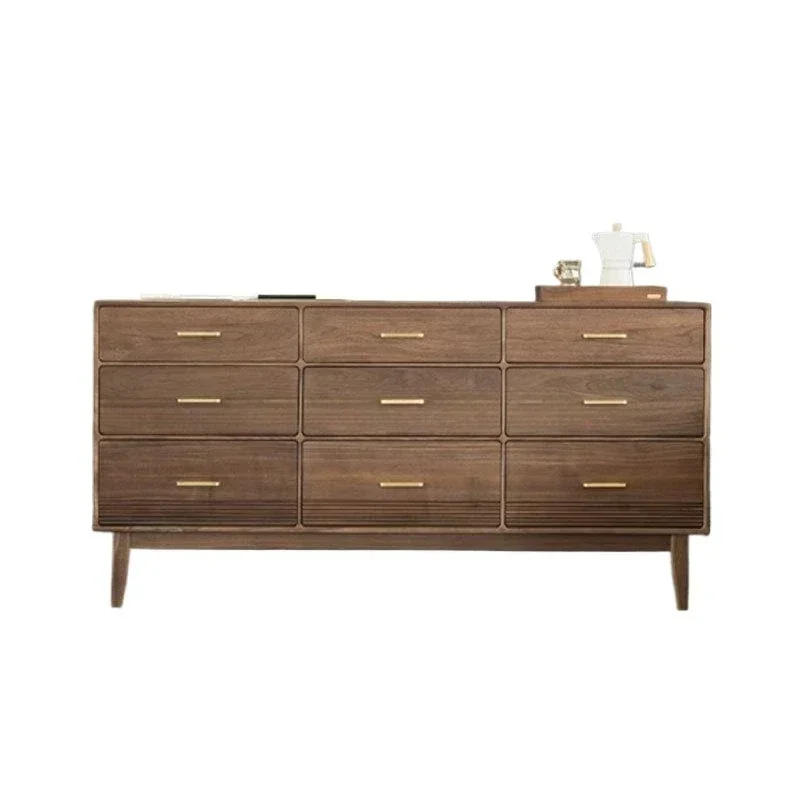 

North American black walnut chest cabinet Nordic modern simple bedroom drawer storage side cabinet