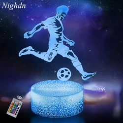 Nighdn 3D Night Lights Football LED Illusion Lamp USB Remote Control Nightlight Bedroom Decor Birthday Christmas Gifts for Kids