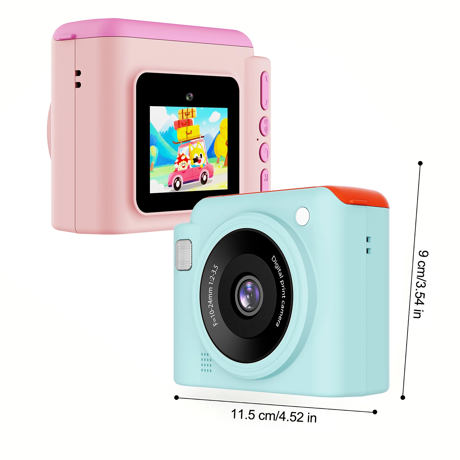 Kids Multifunctional Digital Print Camera 48MP Photo 1080P Video Built-in Games & Music Player Cute Portable Instant Printing