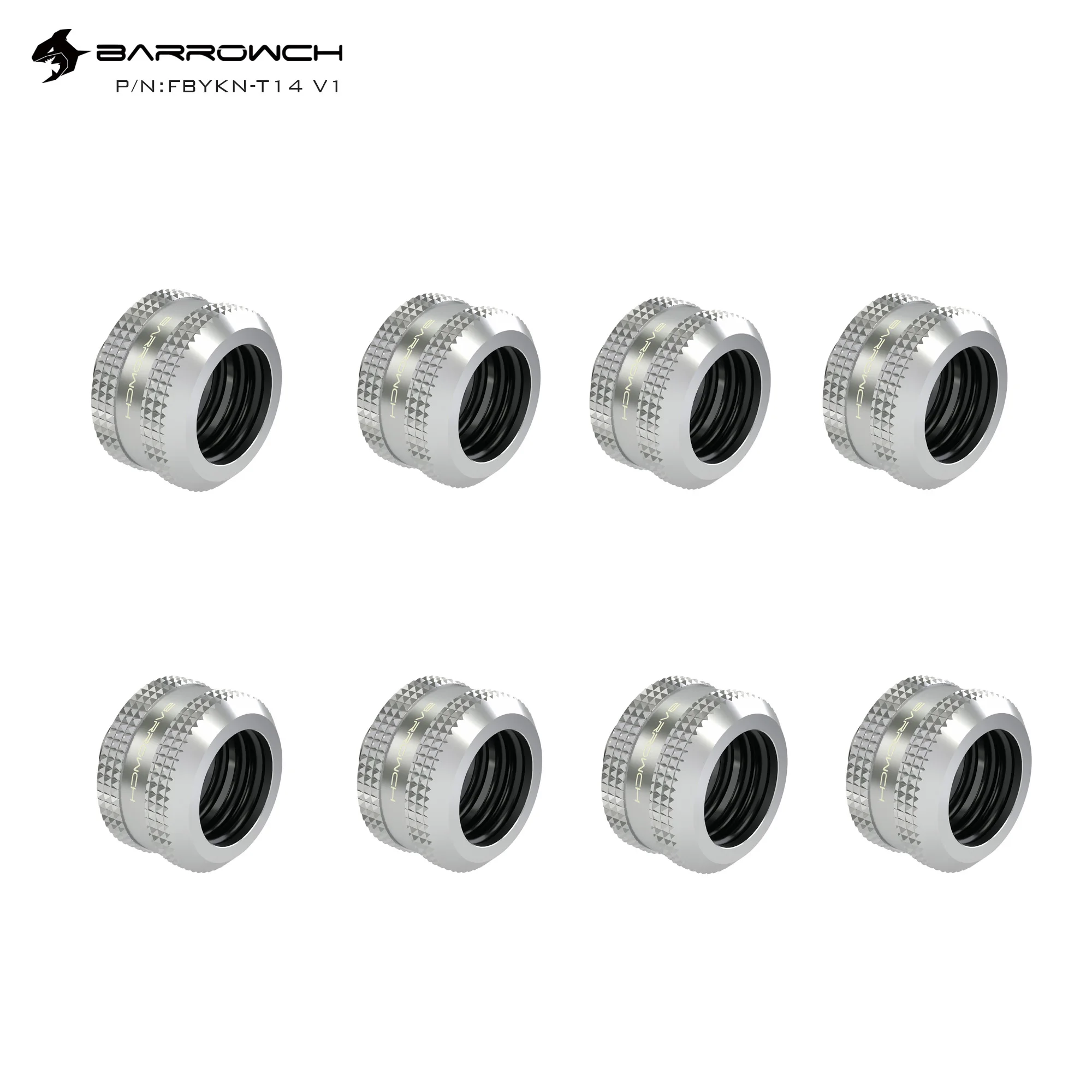 Barrow G1/4” Thread OD14mm Hard Tube Fitting Kit Anti-off Adapter Compression Connector for Computer Water Cooling FBYKN-T14