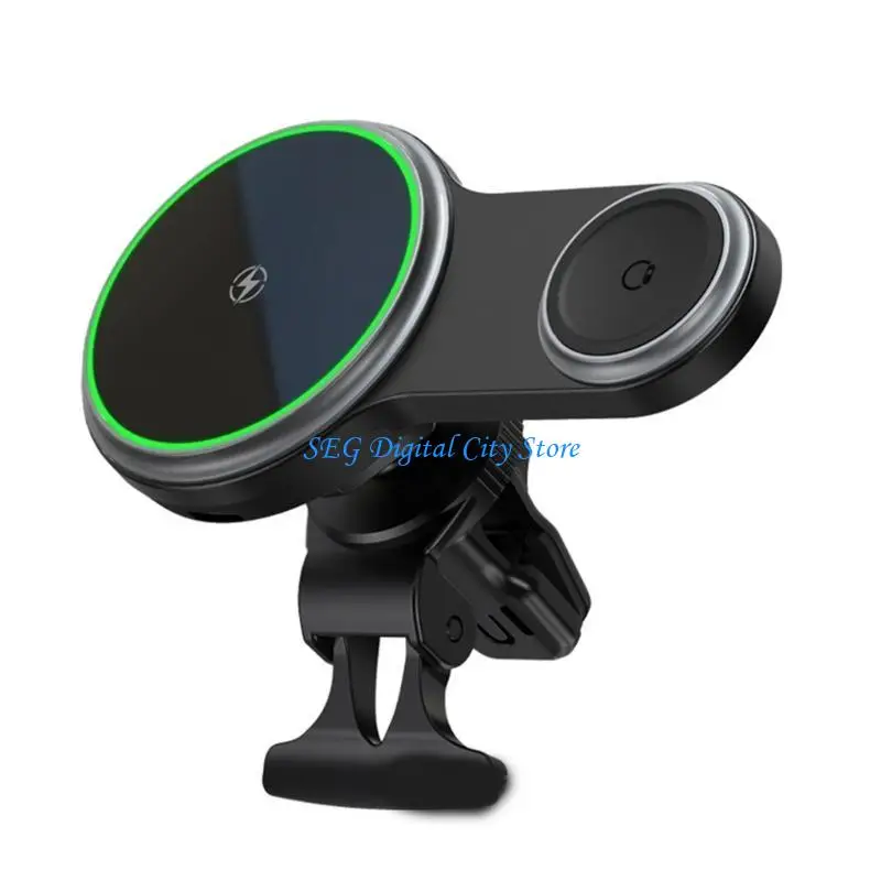 

U75B 15W Wireless Fast Charging Car Mount Holder Stand 2 in 1 For Cellphone