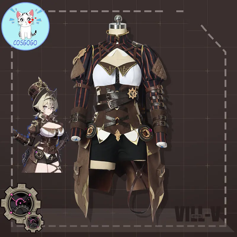 COSGOGO [Customized] Anime Honkai Impact 3rd Vill-V Cosplay Costume Uniform Halloween Carnival Party Outfit WOMEN Suit Game