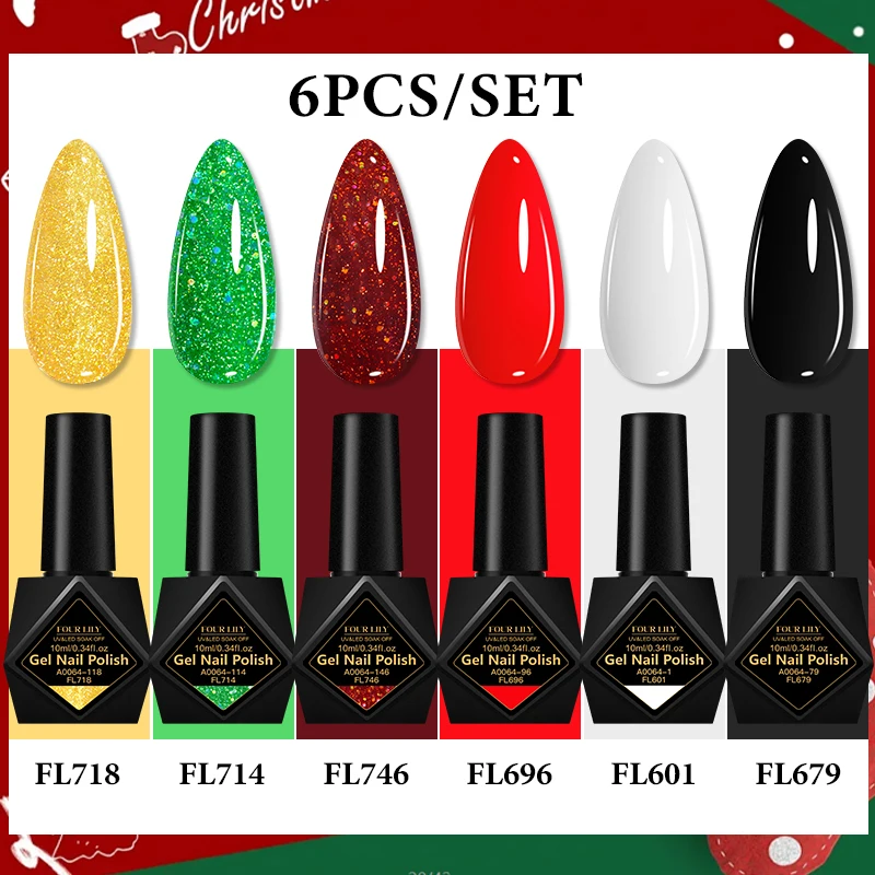 6 قطعة/المجموعة عيد الميلاد نمط هلام مسمار البولندية TPO هيما الحرة الأشعة فوق البنفسجية LED نقع قبالة مستلزمات الأظافر DIY بها بنفسك مانيكير جودة صالون طويلة الأمد