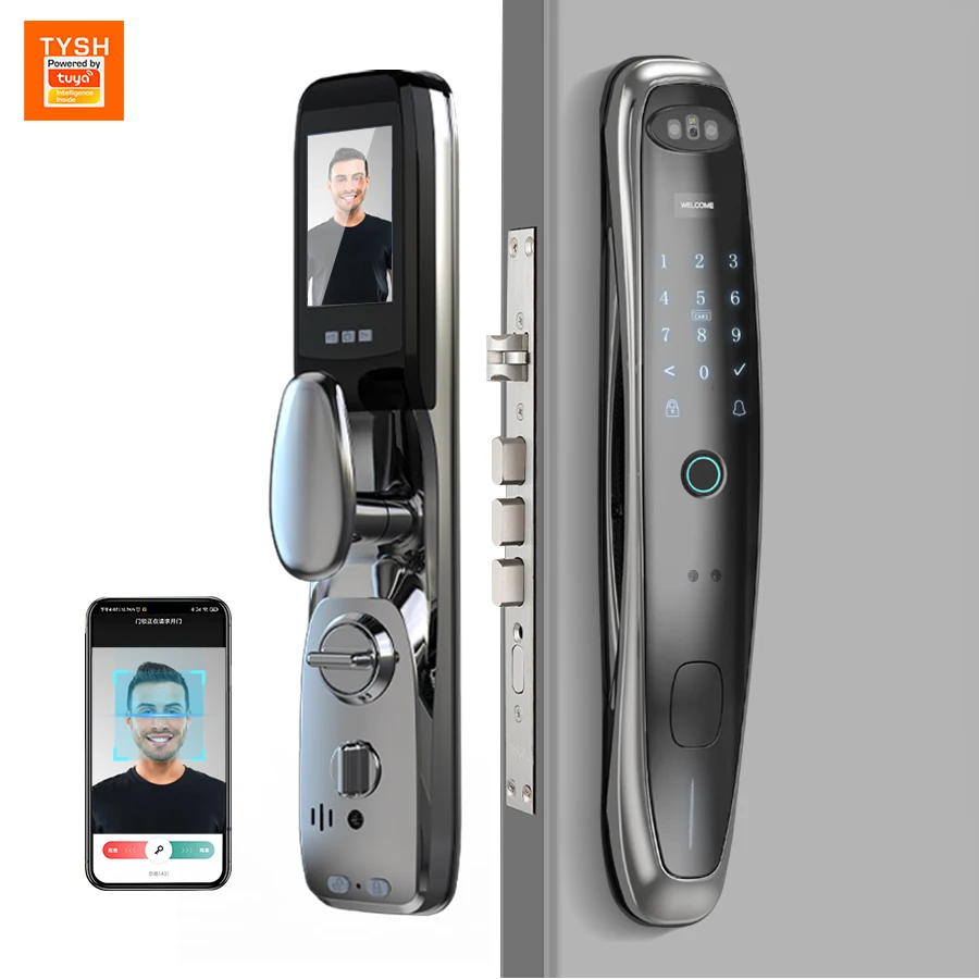 Tuya WiFi Camera Smart Lock 3D Face Recognition Digital Fingerprint Electronic Tuya Smart Door Lock APP/Key/Card