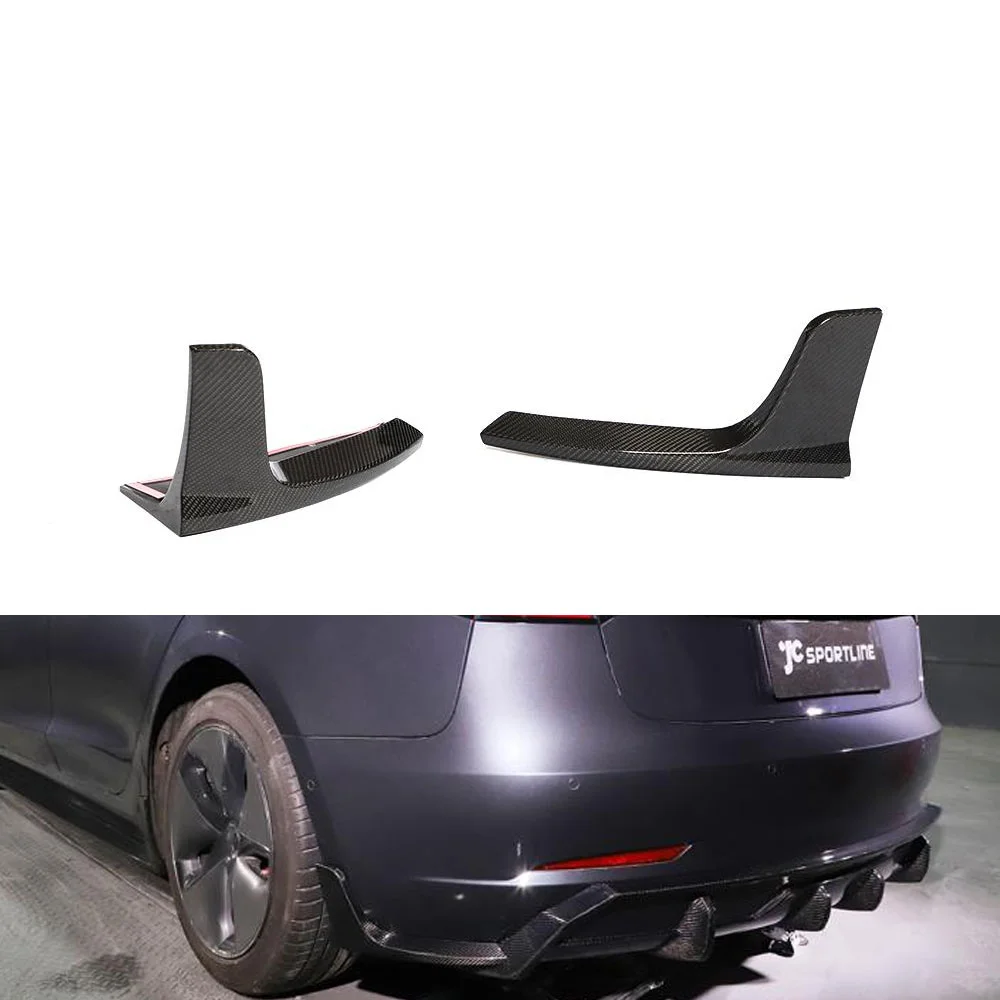 

Real Carbon Fiber Rear Bumper Splitters for Tesla Model 3 Sedan 4-Door 2016-2019 Body Kit Splitter Cover Trim