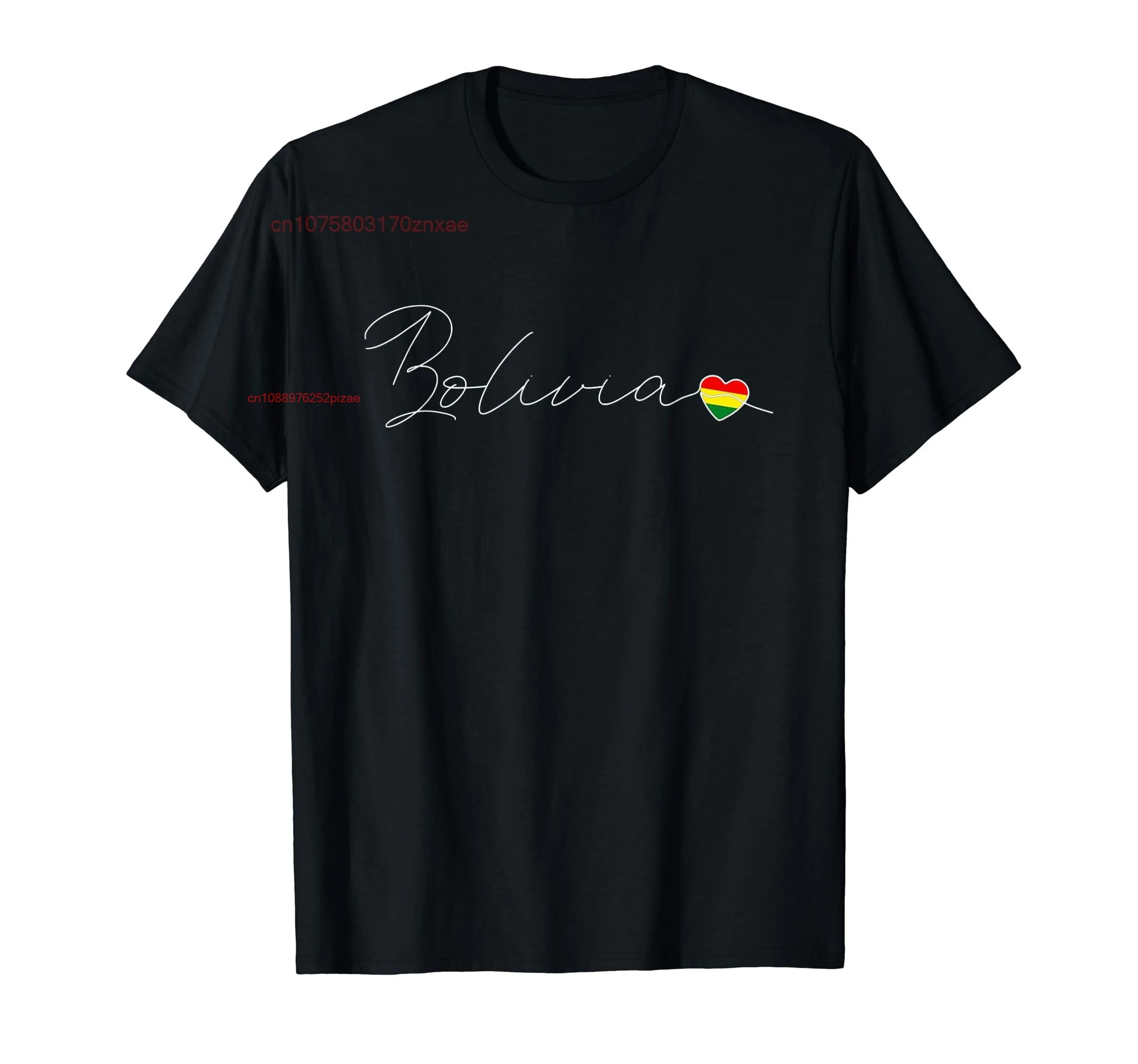 100% Cotton Bolivia Simple Love Bolivian Flag Heart on Bolivia T-Shirt MEN WOMEN UNISEX T Shirts Size S-6XL