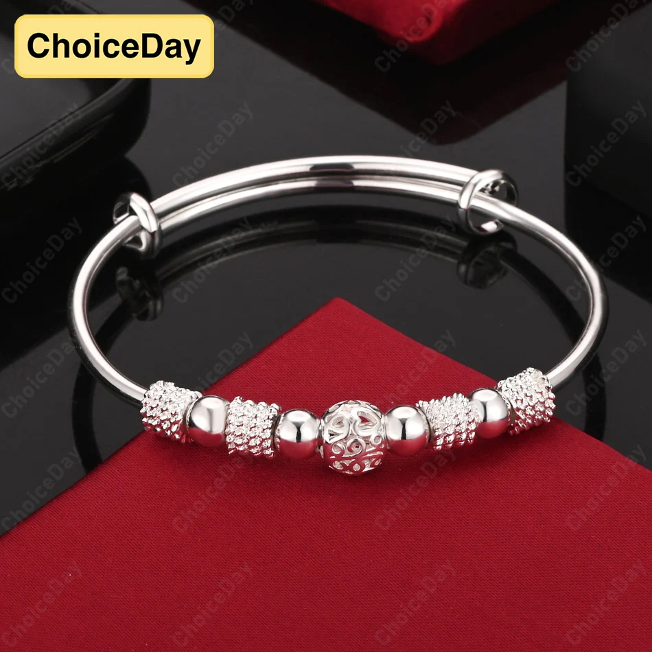 

ChoiceDay 925 Sterling Silver Exquisite Round Bead Bracelet Women Accessories Party Wedding Jewelry