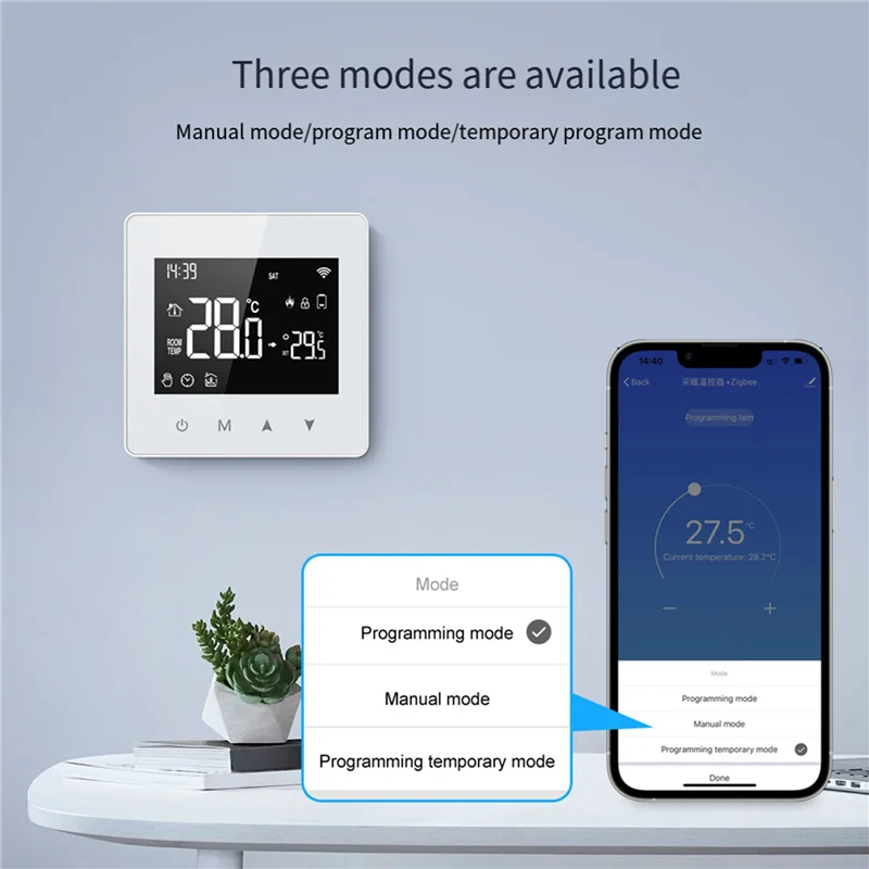 【Hot-Selling!】2X Tuya Zigbee Thermostat Smart Home Batteriebetriebener Temperaturregler für Gaskessel funktioniert mit Sprachassistent