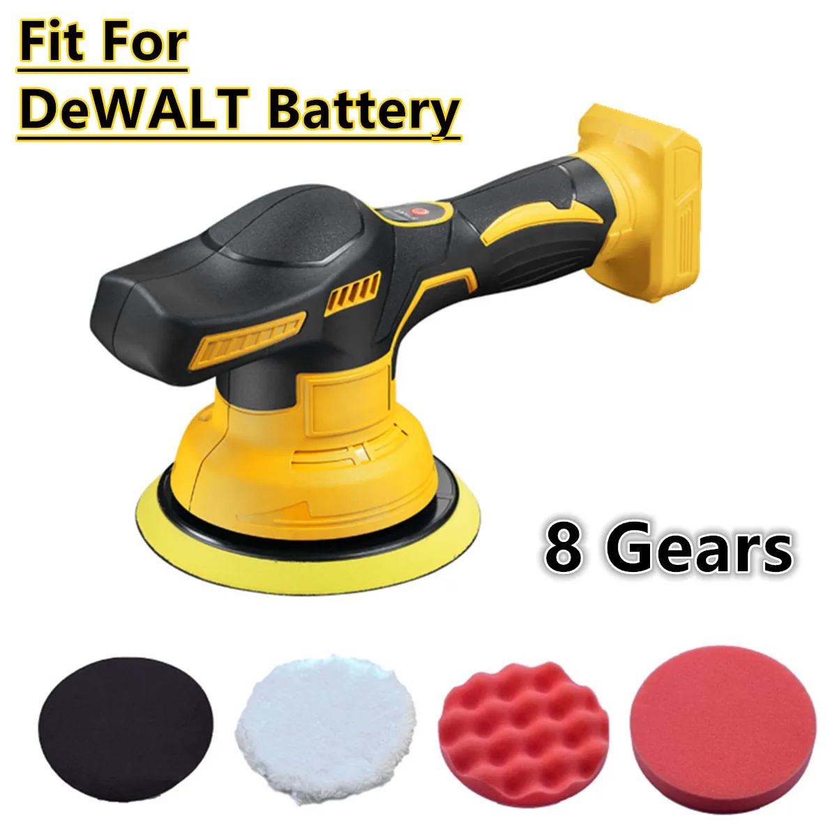 

Fit For DeWALT 20V Battery Cordless Car Polisher 8 Gears Electric Auto Polishing Machine Waxing Sanding Sealing Power Tools