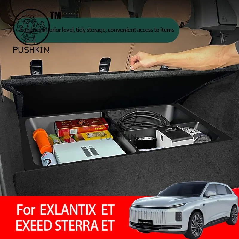 

Rear Trunk Lower Storage Box ABS Waterproof Trunk Organizer Tray For EXLANTIX ET EXEED STERRA ET Interior Stowing Accessories