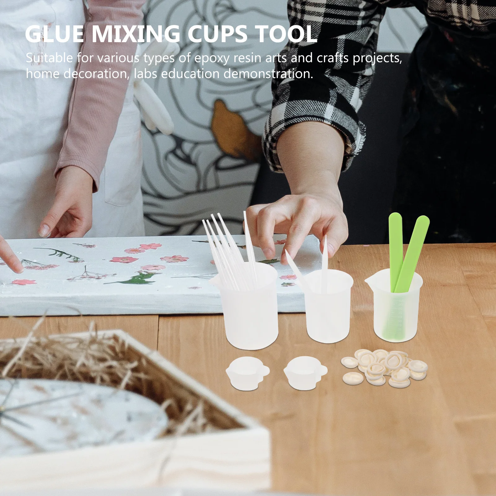 

1 Set Silicone Epoxy Stirring Spoon Dispensing Mixing Cup Crystal Resin Tool Kit For Diy Crafts Measuring Pigment Color Mixing