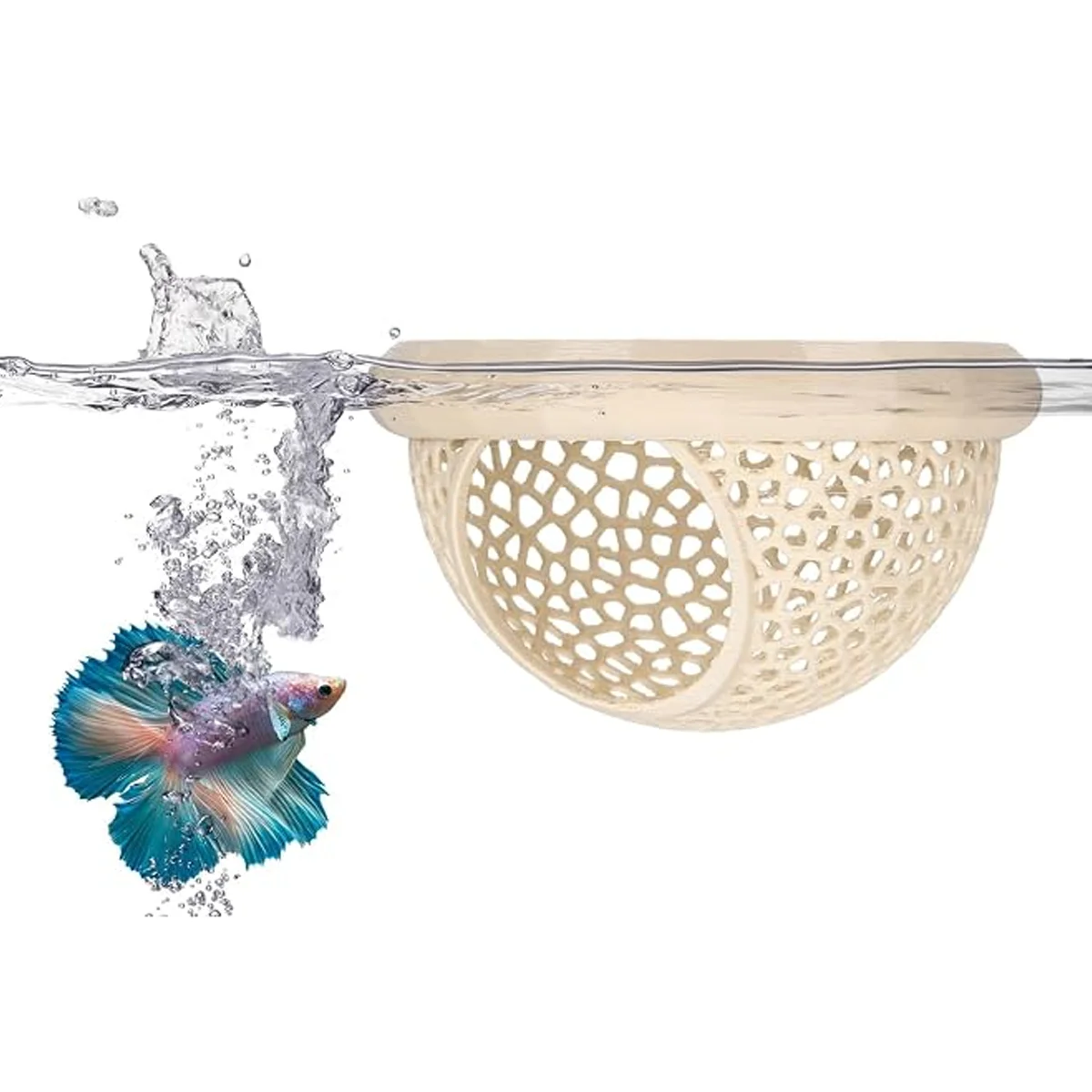 1 Pc Floating Betta Fish Cave Nest Aquarium Decor Hollow‑out Rest Hideout House Fish Tank Ornament For Siamese Fighting