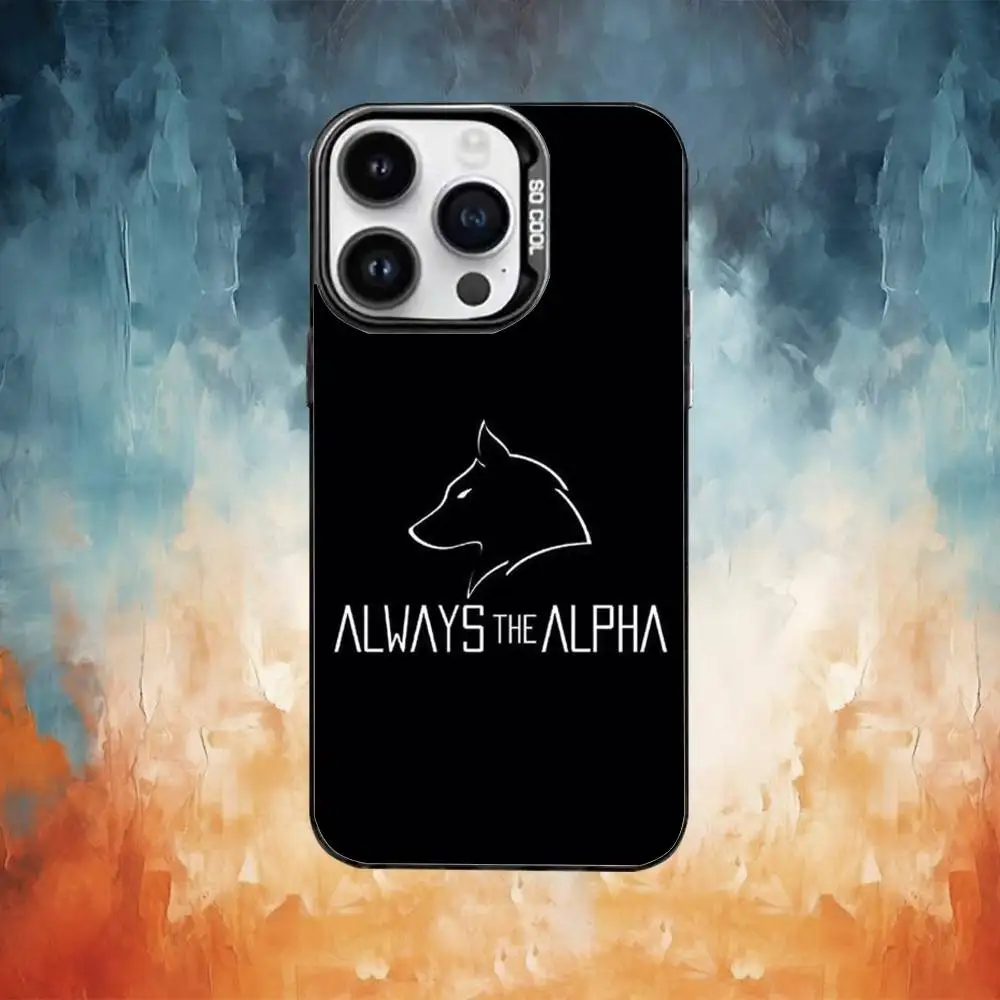 Capa de telefone Alpha Sigma Wolf para iPhone17,16,15,14,13,12,11 Plus, Pro Max Black Candy Matte Capa à prova de choque