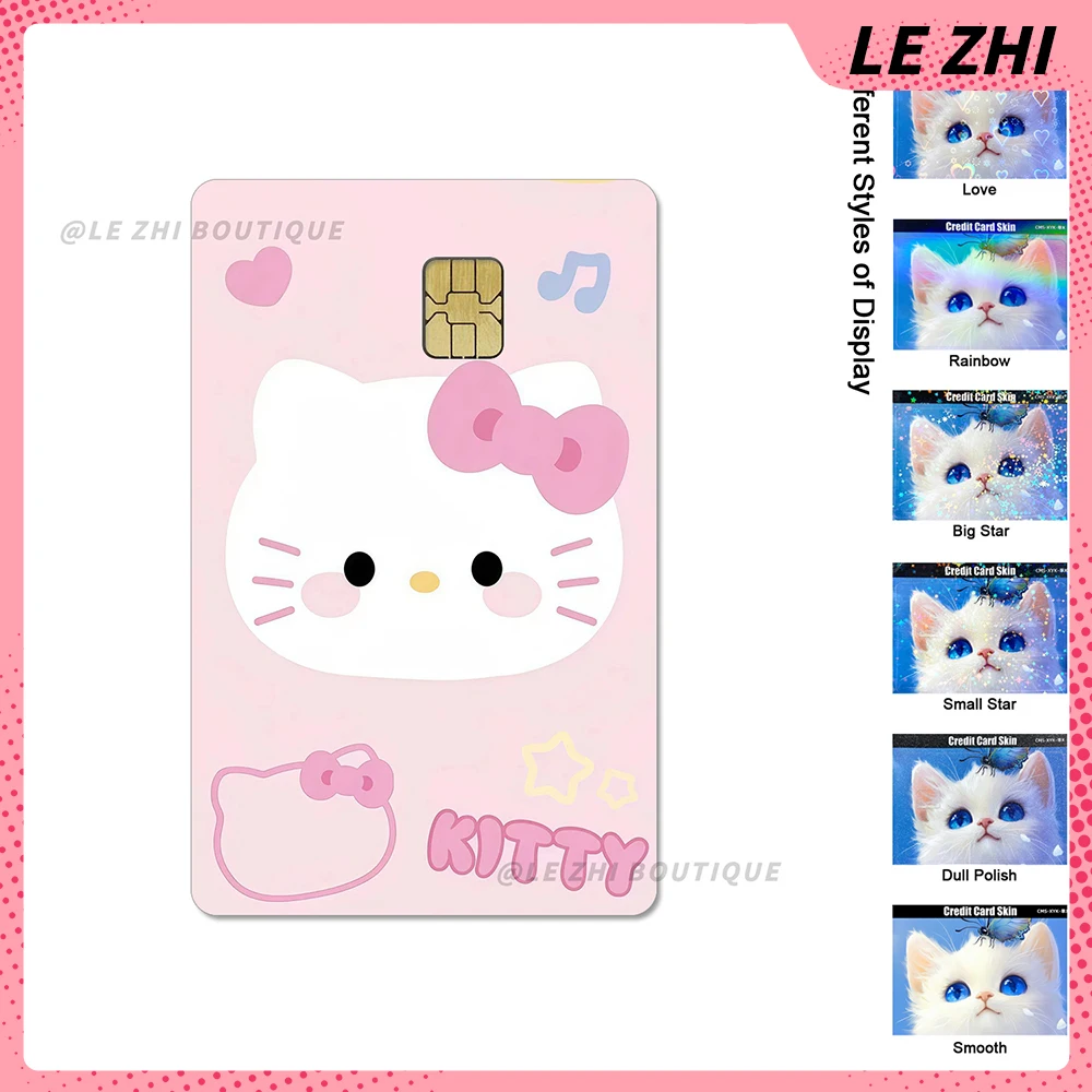 Anime Sanrio Creidt Card Debit Card Pvc Sticker Cartoon Cute Hello Kitty Waterproof Protective Film Sticker Decor Girl Gift