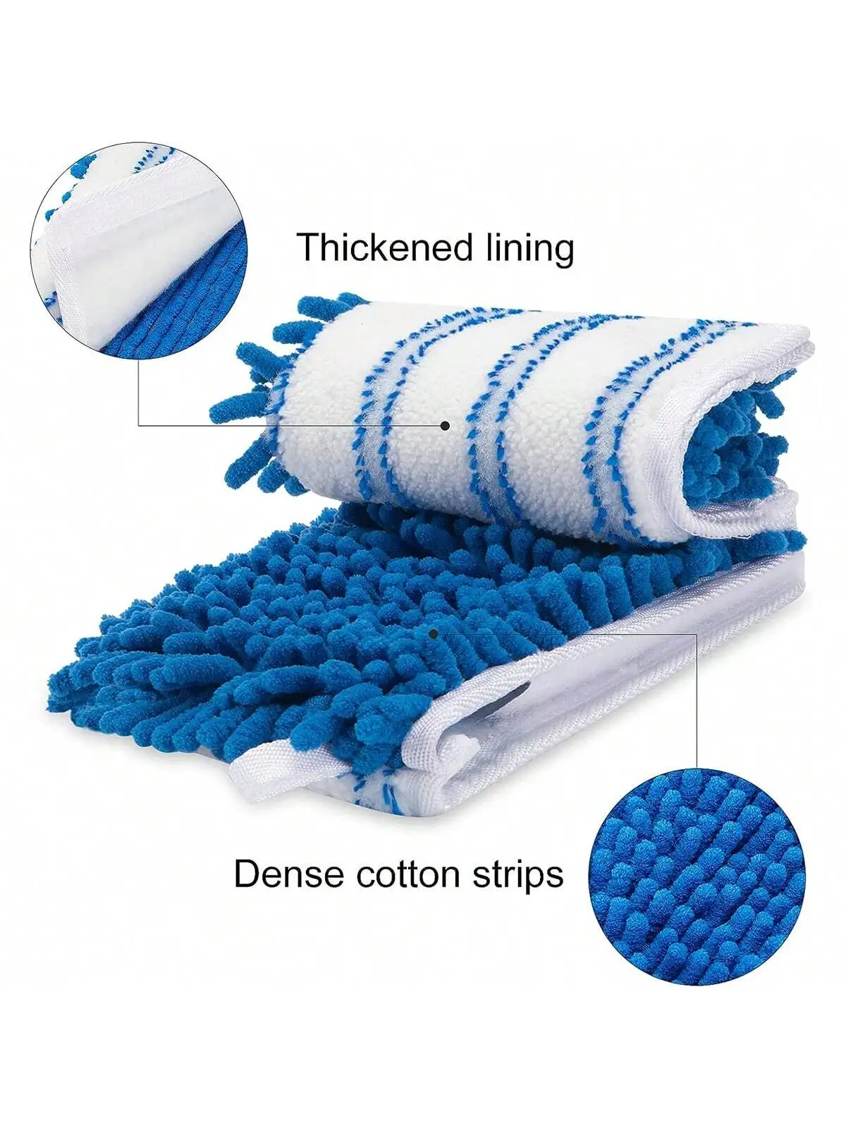 3 Packs Microfiber Mop Refills Compatible with O-Cedar and Vileda, Replacement Mop Heads for Dry/Wet Use Machine Washable