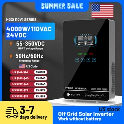 SUMRY 4KW 6KW 120V Off Grid Solar Inverter 24V 140A 5600W MPPT Charger Pure Sine Wave Home Inverter 6.25 Inch LCD Display