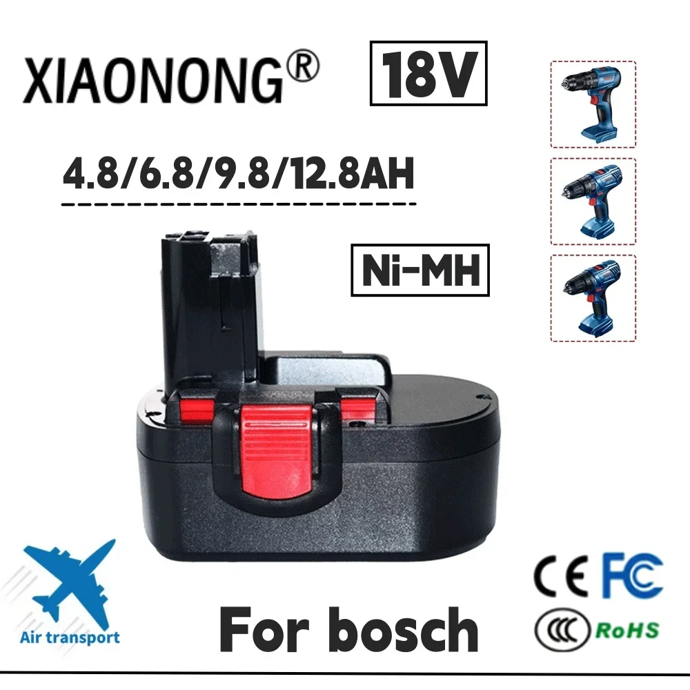 NEW 18V 4.8/6.8/9.8/12.8Ah Remplacement Battery for Bosch BAT025 BAT026 BAT160 2607335277 2607335535 2607335735 PSR 18 VE-2 GSR