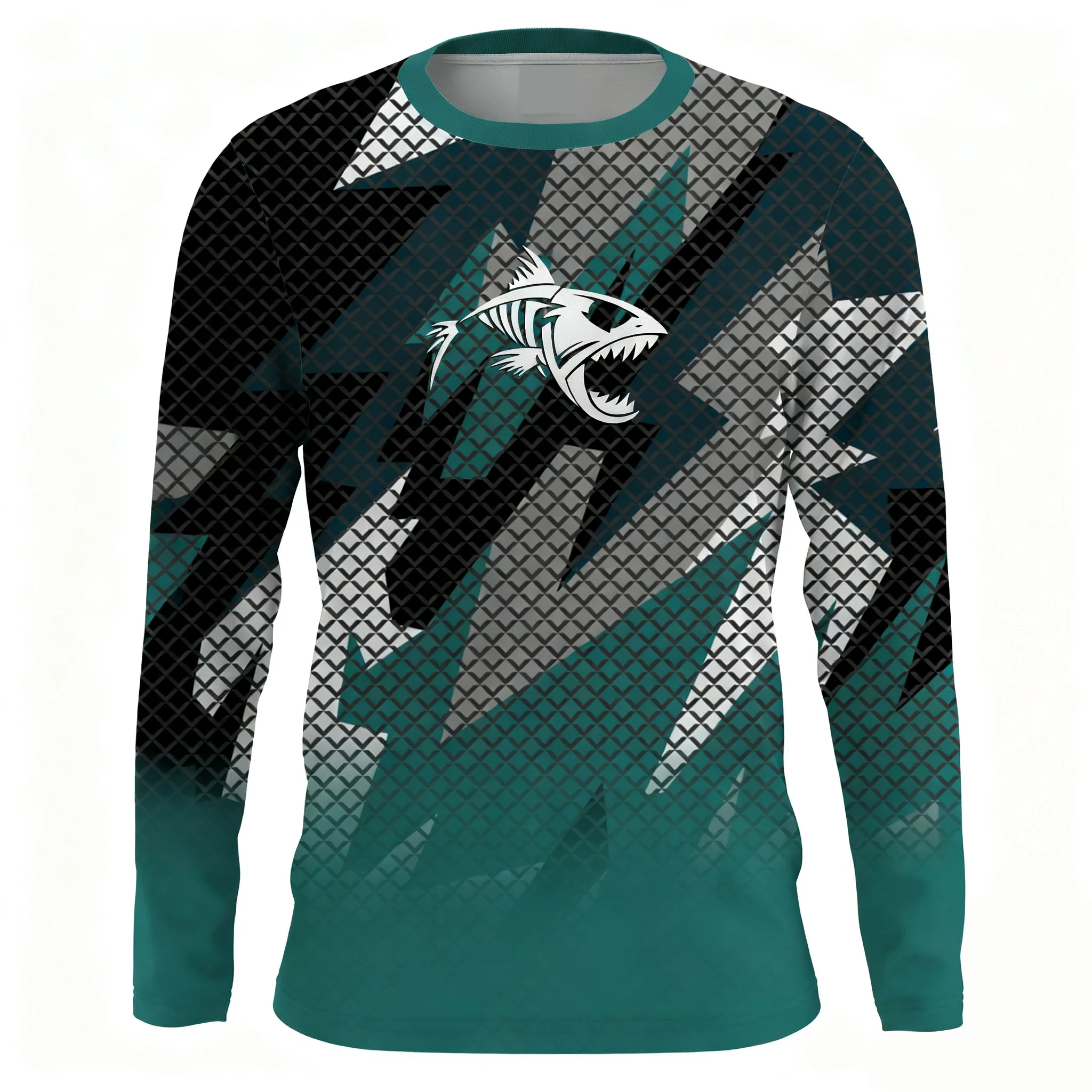 cranio-de-peixe-camuflagem-manga-longa-camiseta-de-pesca-de-alto-desempenho-camuflagem-solta-manga-curta-forro-de-pesca-camisa-quic