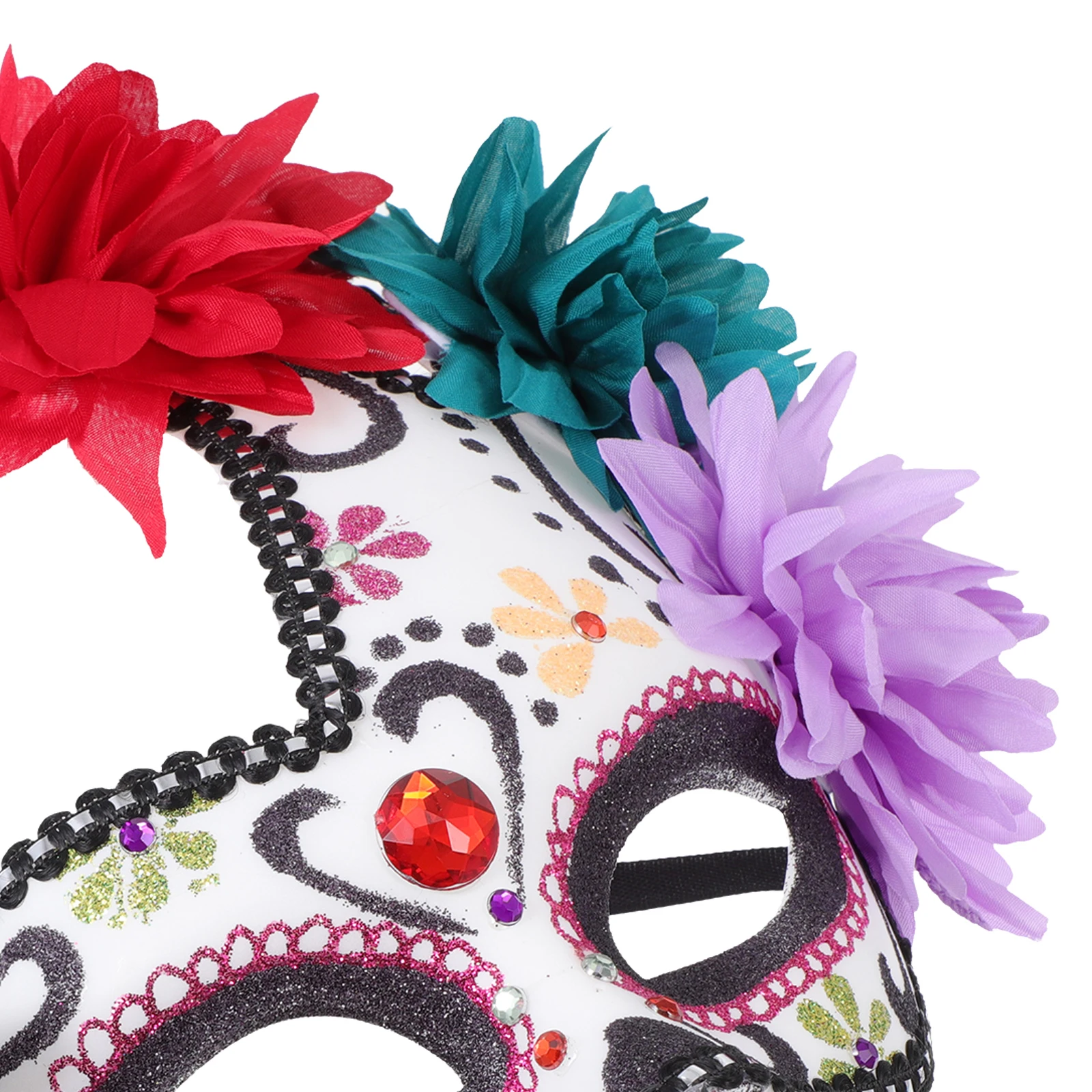 

Decorate Ghost Mask Miss Halloween Face Covering Plastic Masquerade for Women Handheld