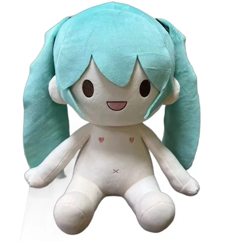 Hatsune Miku-Muñeca de algodón de 40cm de altura sentada, ropa de bebé de moda, franela suave de dibujos animados, 20cm