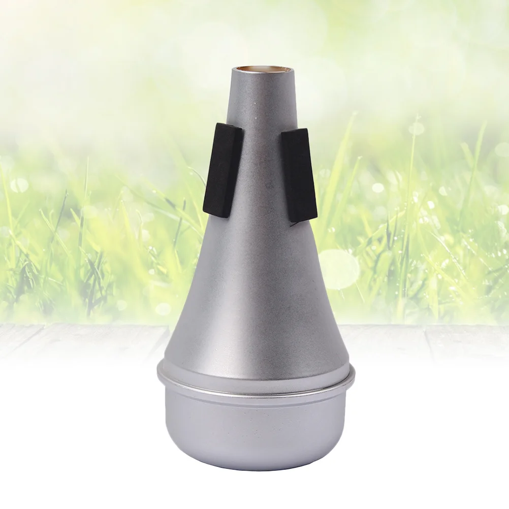 كوب ممارسة معدني صغير على شكل بوق كتم فضي خفيف الوزن وصامت لآلة موسيقية الجاز يقلل من الضوضاء للعب الليلي