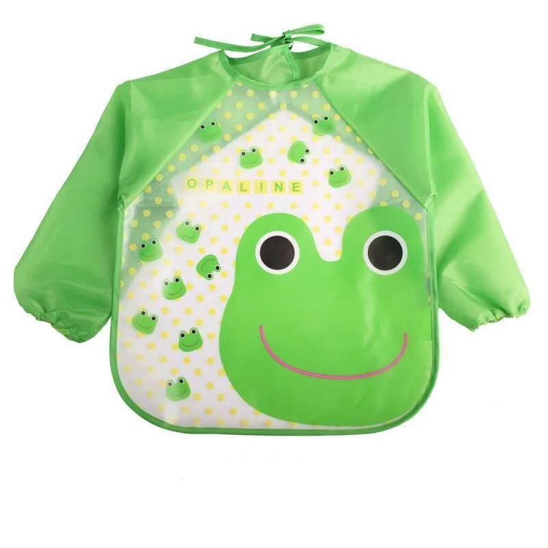 Baby Bibs Waterproof Long Sleeve Apron Children Feeding Smock Bib Burp Kid Eat Toddler Clothing Bandana Bibs