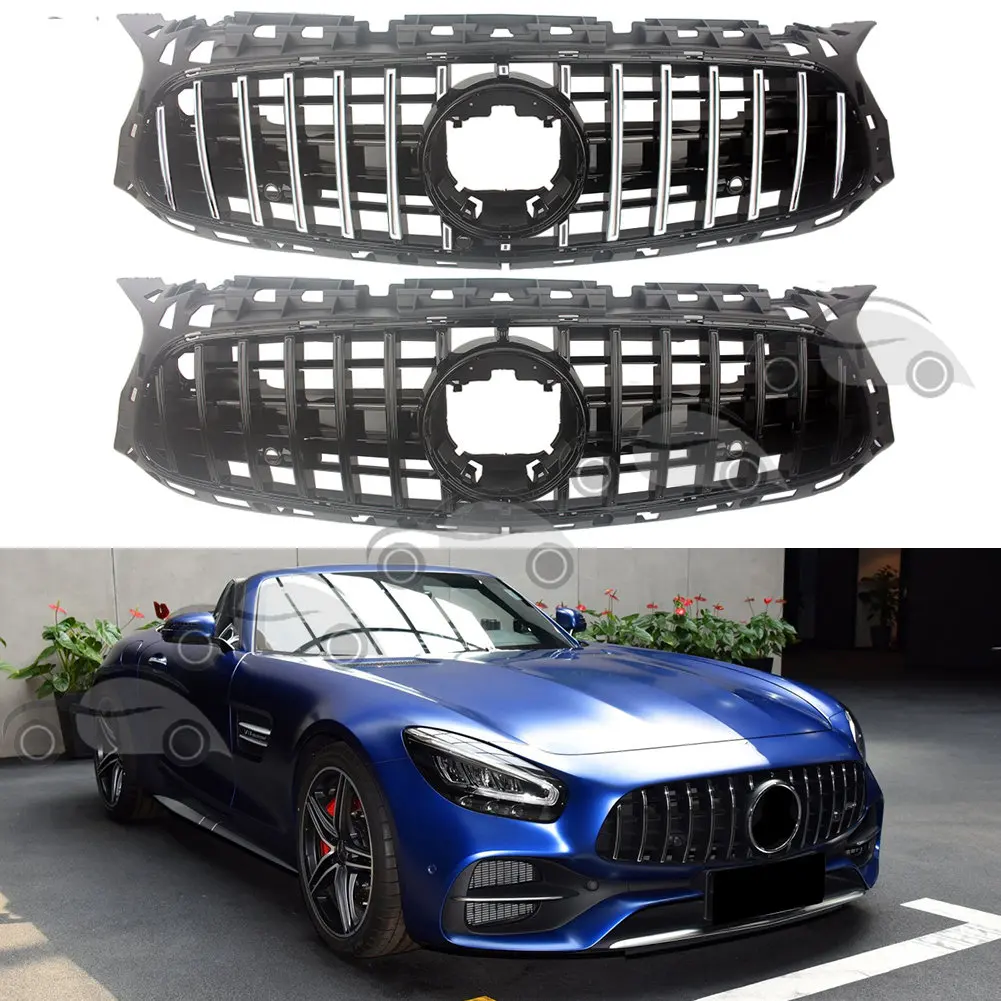 Car Front Racing Facelift Grill Upper Bumper Grilles For Mercedes-Benz W190 C190 AMG GT 50 53 63 GTS GTC GTR 2017+ 2 Doors