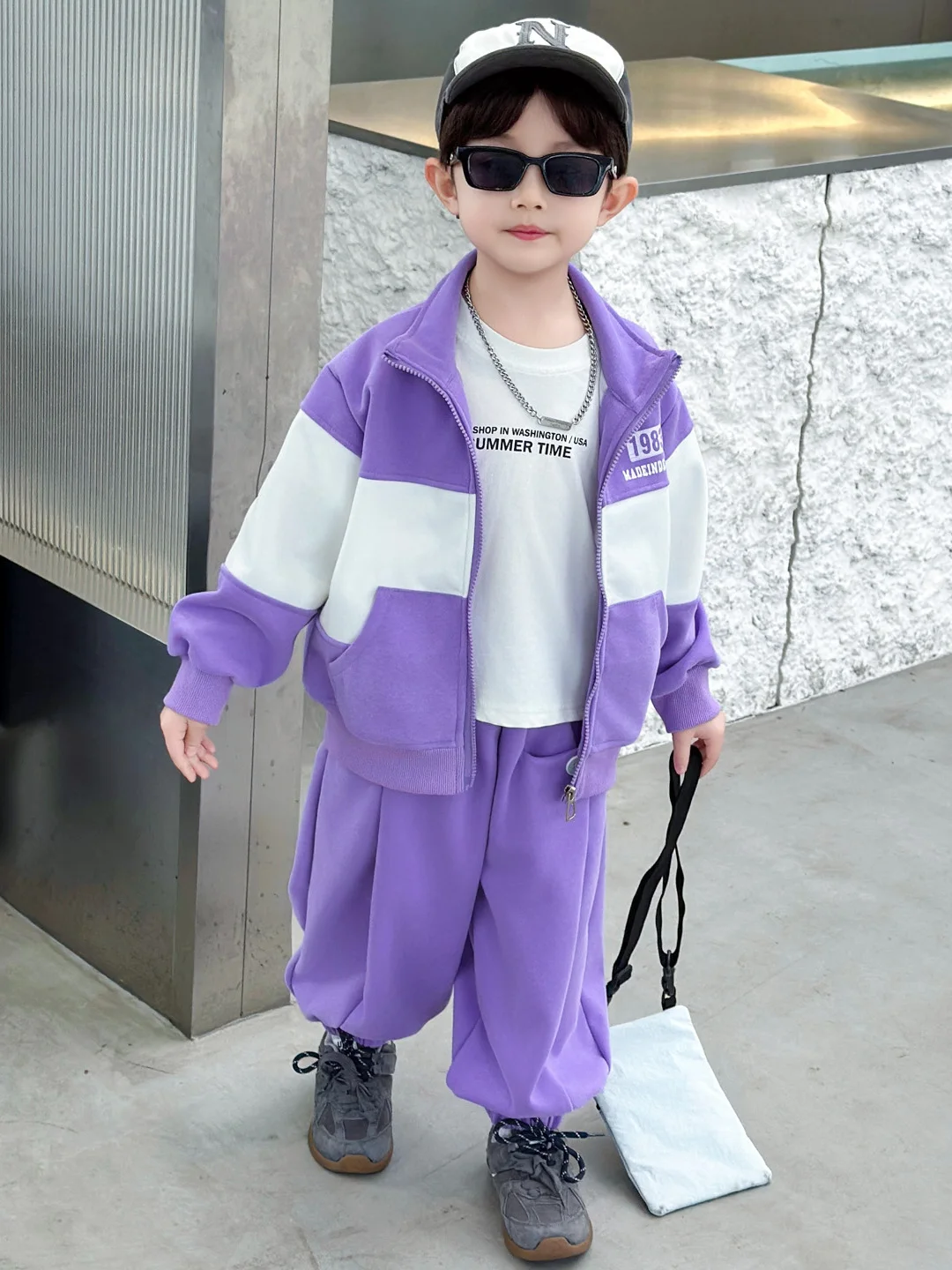 

Прохладный бейсбольный спортивный костюм для мальчиков, осенняя повседневная уличная одежда Long Sve, модный комплект из двух предметов для мальчиков-подростков