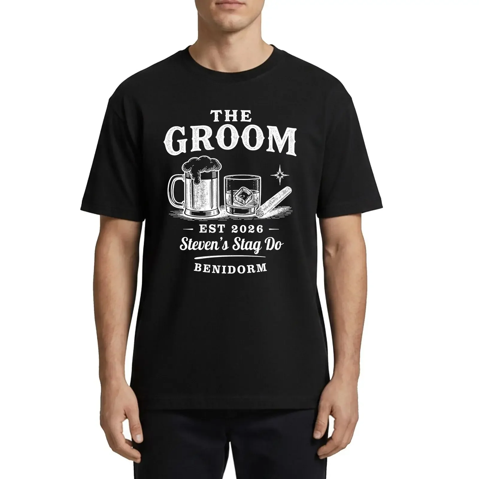 Personalisiertes T Shirt The Groom And Guys Junggesellenabschied Bier vintage Washed graphic Stylish homme Unisex Breathable