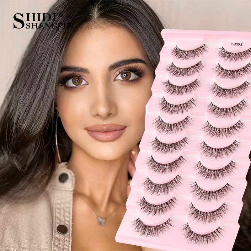 SHIDISHANGPIN 10/20 Pairs 3D Mink Lashes Make Up Eyelashes Thick False Cils Reusable Eyelash Extension Hand Made Fake Eyelashes