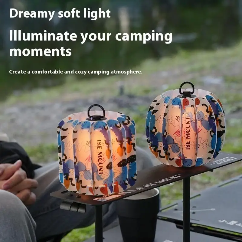 1Pc Lampshade Waterproof Camping Lamp Cover Atmosphere Lantern Shade Pumpkin/Cylindrical Shape For Outdoor Camping Tent