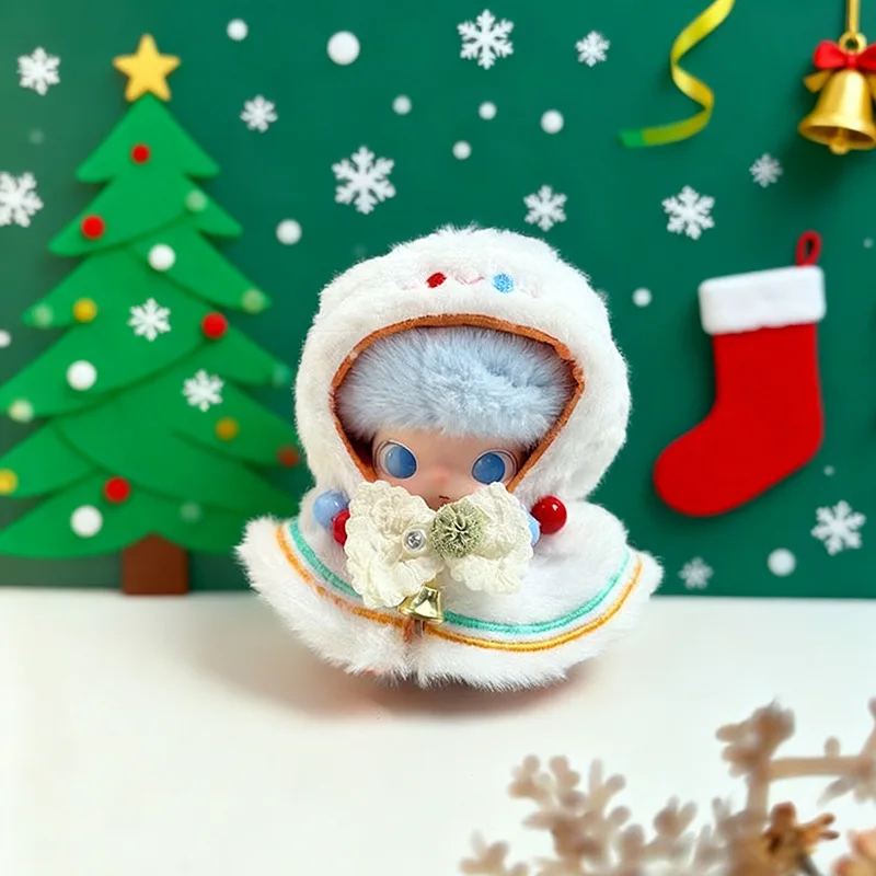 DIMOO WORLD Dolls Festliche Outfit-Kollektion, Weihnachtsschal und Weihnachtsmann-Schneemann-Schal, Neujahrsgeweih-Umhang, Strampler im britischen Stil