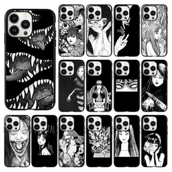 Junji Ito manga Phone Case for iPhone 17 Pro Max Air 16 15 14 13 Pro Max 15 16 Pro 15Plus Black Funda Coque Case