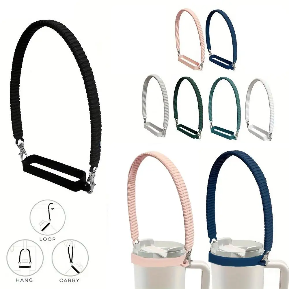 Correa de silicona para botella de agua, funda suave para botella deportiva, asa de transporte, soporte para botella, accesorios para vasos.