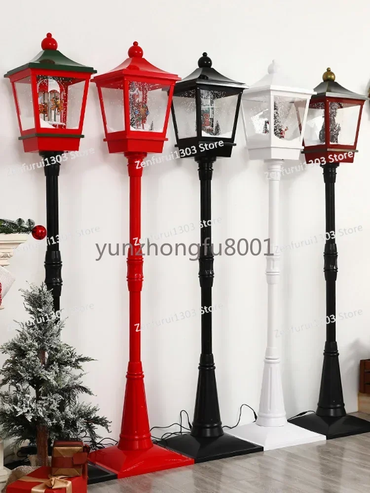 1.9 M Christmas Decorations Electric Music Snow Street Lamp Scene Decoration Layout Window Shopping Mall Snow Props