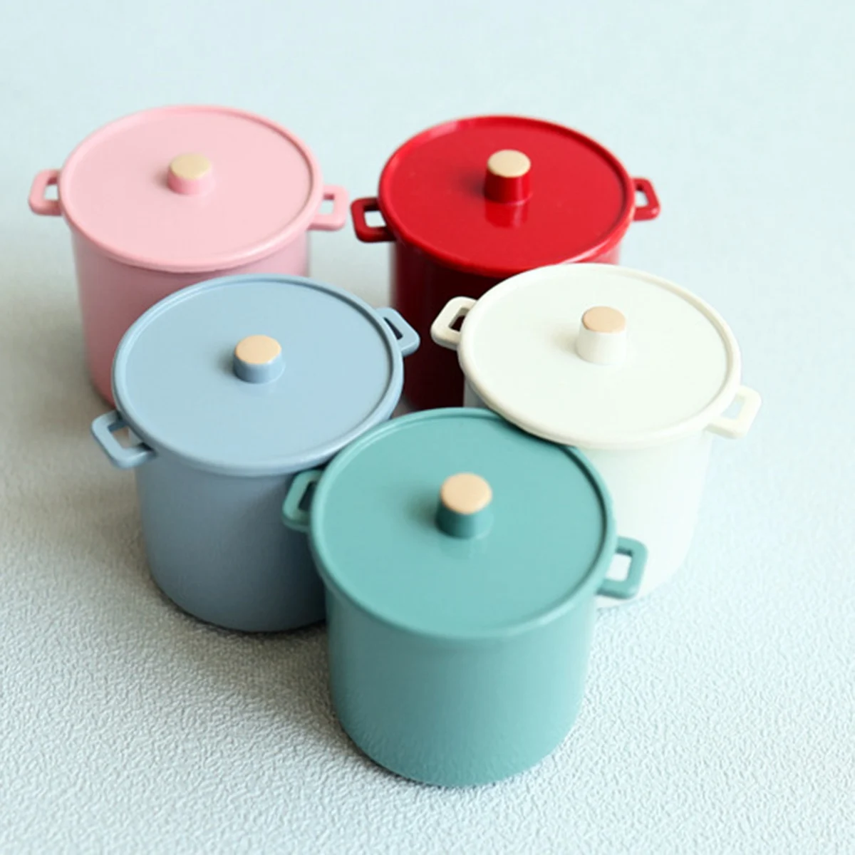 A88M 1:6 maison de poupée ustensiles de cuisine miniatures ustensiles de cuisine Mini Pot chaudière poêle maison de poupée accessoires de cuisine, rose