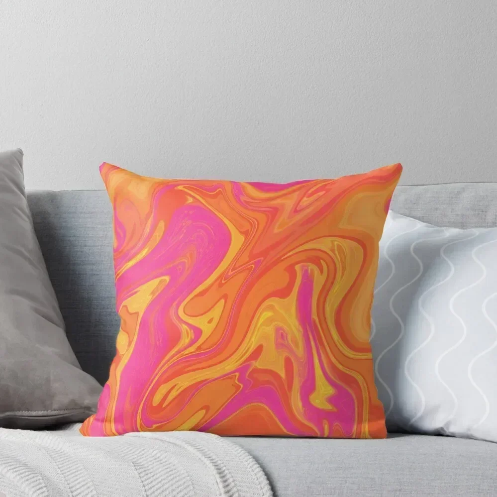 

Orange and Pink swirl Throw Pillow pillow pillowcase luxury home accessories Bed pillowcases pillow