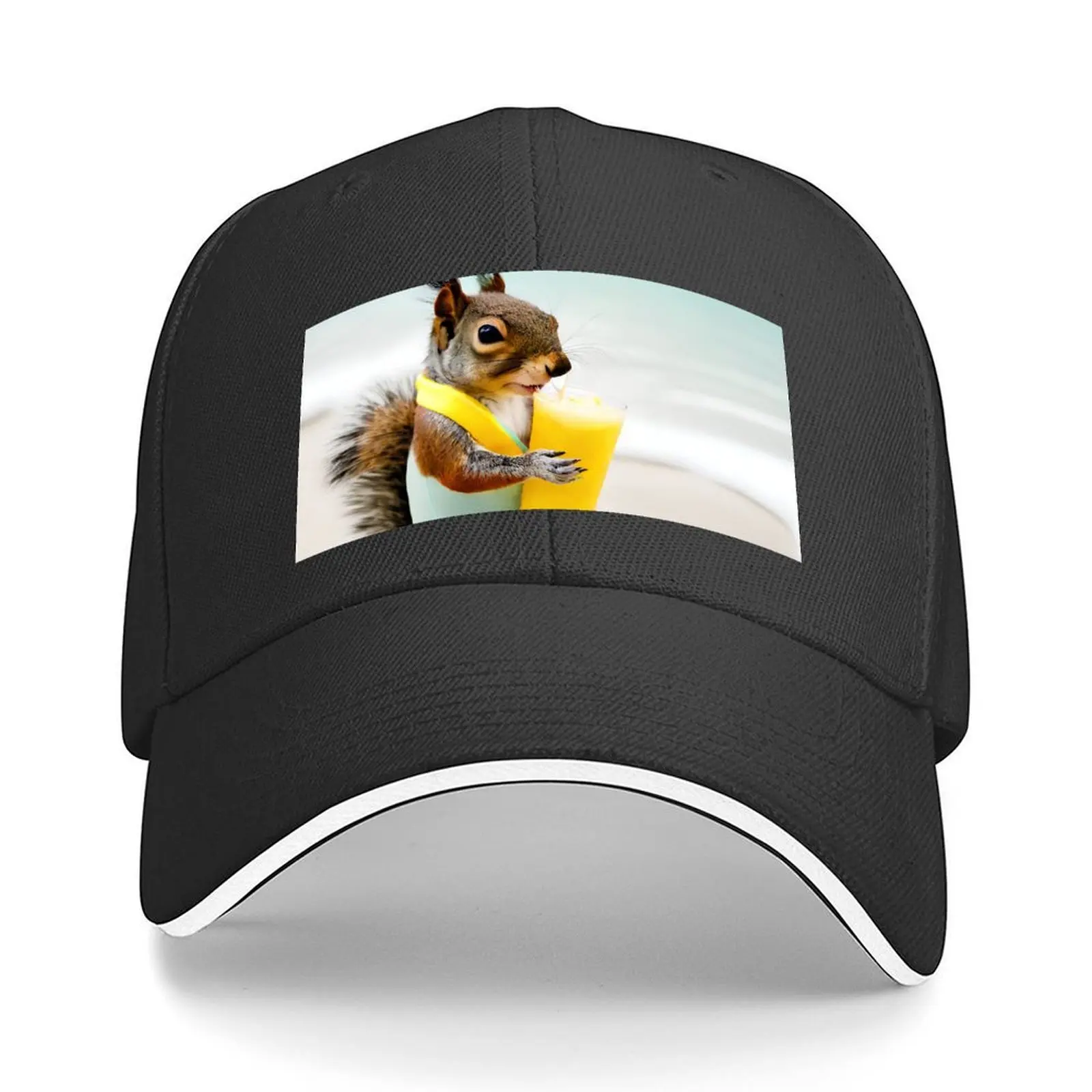 

Squirrel On The Beach Baseball Cap dad hat Vintage Visor funny hat Women's Hats For The Sun Men's