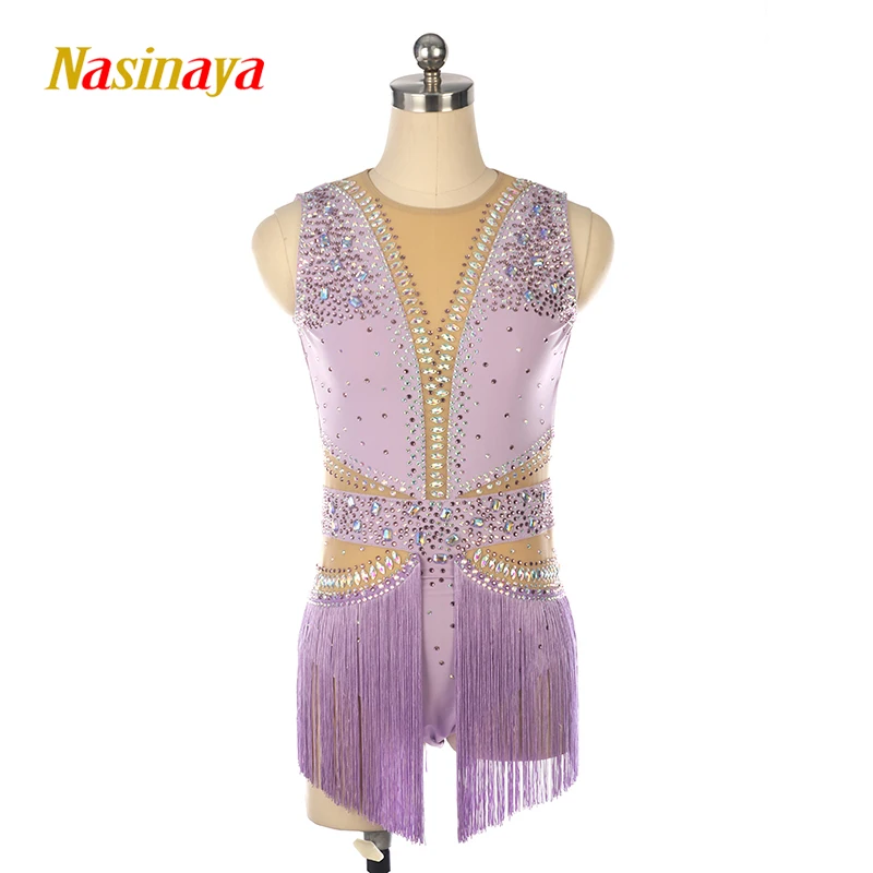 

Юбка без рукавов с бахромой для фигурного катания на заказ, детское платье для катания на коньках, тренировочная одежда для девочек