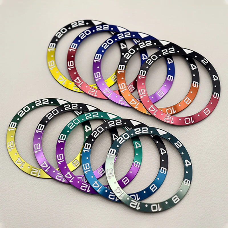 

38mm Curved Aluminum Watch Bezel Insert Ring Fits For SUB SRPD SKX007 SKX009 GMT NH35 NH36 Movement Men's Watch Parts Refit