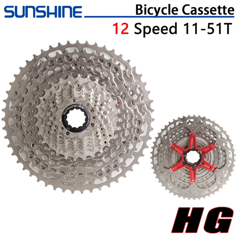 MTB Bicycle Cassette 12 Speed 11-51T HG Flywheel Mountain Bike 12S Sprocket For DEORE M6100 M7100 M8100 XTR M9100 SX NX GX XX1