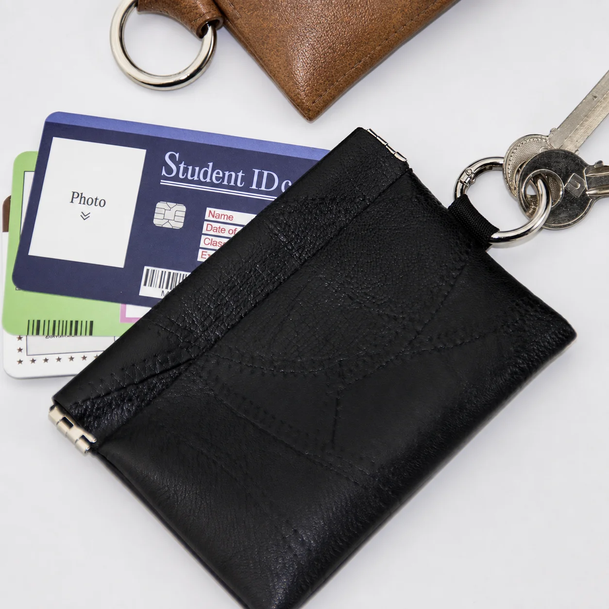 Coin Card Holder Neutral Faux Leather Key Pouch Key Coin Organizer Easy Carry Key Wallet For Daily Travel Shopping Commuting