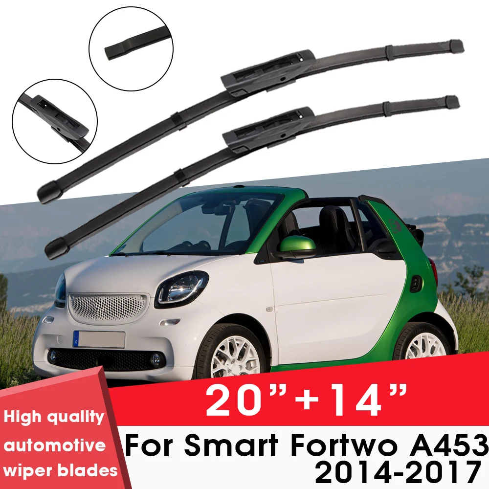 

Car Wiper Blade Blades For Smart Fortwo A453 2014-2017 20"+14"Windshield Windscreen Clean Rubber Silicon Cars Wipers Accessories