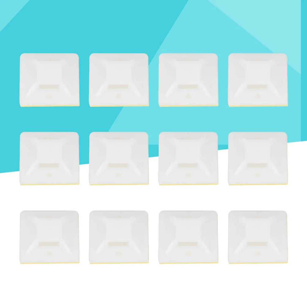 

1000Pcs Zip Tie Adhesive-Backed Mounts Durable Material Wire Management Home Office White Cable Tie Mount Wire Management