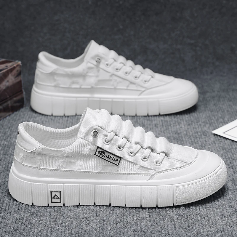 New Casual Shoes Men Sneakers Outdoor Canvas Shoes Walking Shoes Loafers Comfortable Male Footwear Tenis Hombres Green White