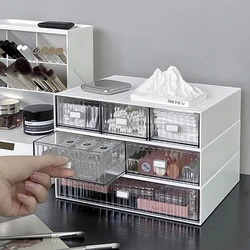 Acrylic Cosmetics Storage Box Makeup Organizer Drawer Desktop Transparent Dustproof Lipstick Makeup Brush Mask Storage Box Rack