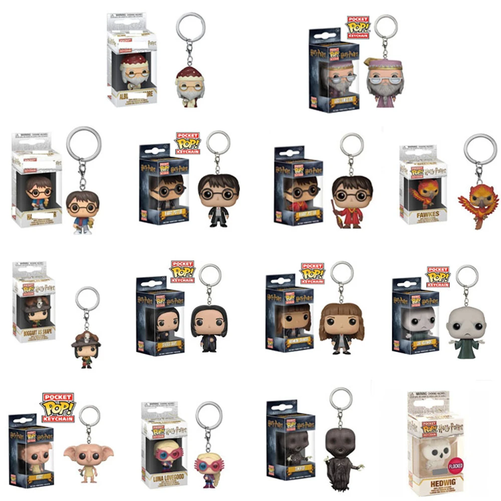 10 Estilos de Llaveros de Bolsillo FUNKO, Harry Potter, SNAPE, FAWKES, HERMINOE, HEDWIG, Juguetes, Figuras de Acción, Muñecos Coleccionables, Regalos