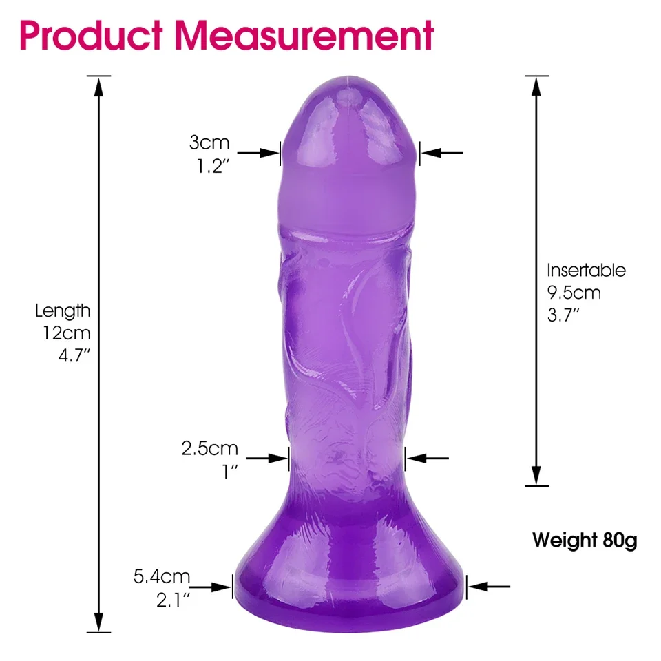 Erotic Soft Silicone Jelly Dildo for Women Realistic Small Penis Anal Plug Dick Suction Cup Strapon Adult  Sex Toys for Woman