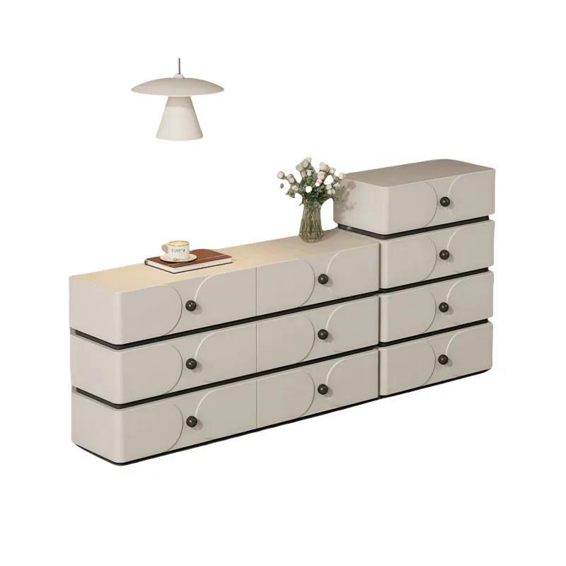 Medieval cream wind paint four chest cabinets, modern simple chest of drawers