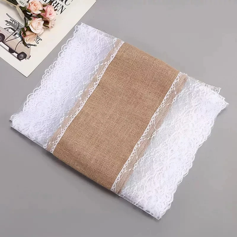 Lace Flower Linen Table Runner Used For Wedding Decoration Home Decoration And Party Using Embroidery Technology Tablecloth